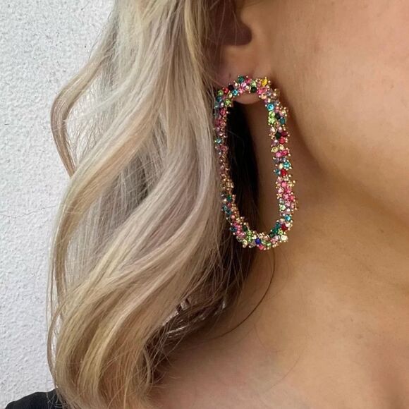 Multicolor Statement Earrings - Picture 2 of 6